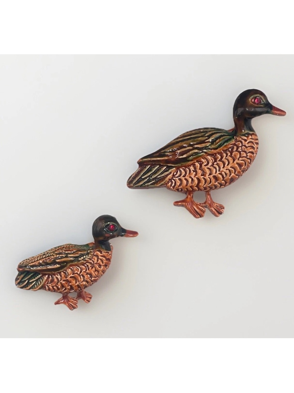 Gerry's 1950s Vintage Adorable Ceramic Porcelain Duck Pin Set
